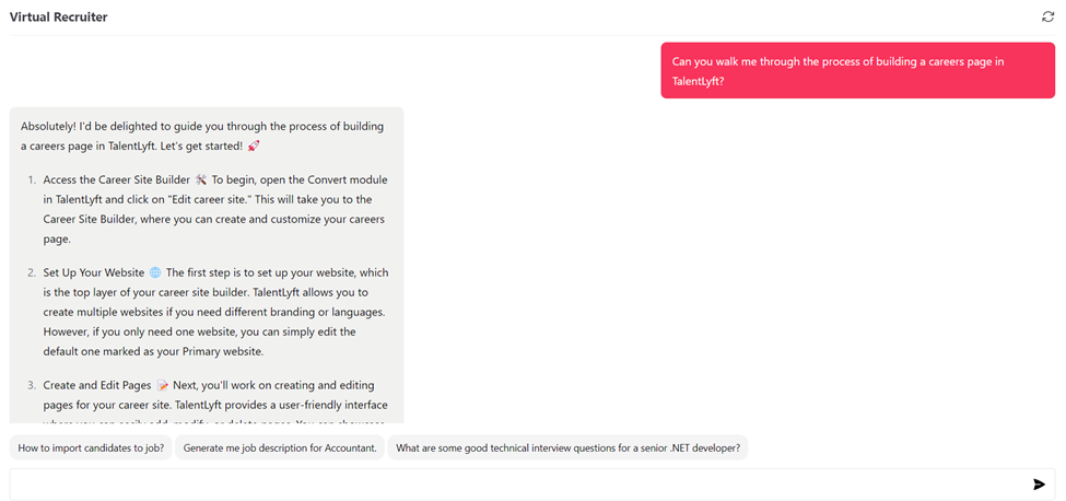 Creating a careers page with the help of TalentLyft's Virtual Recruiter